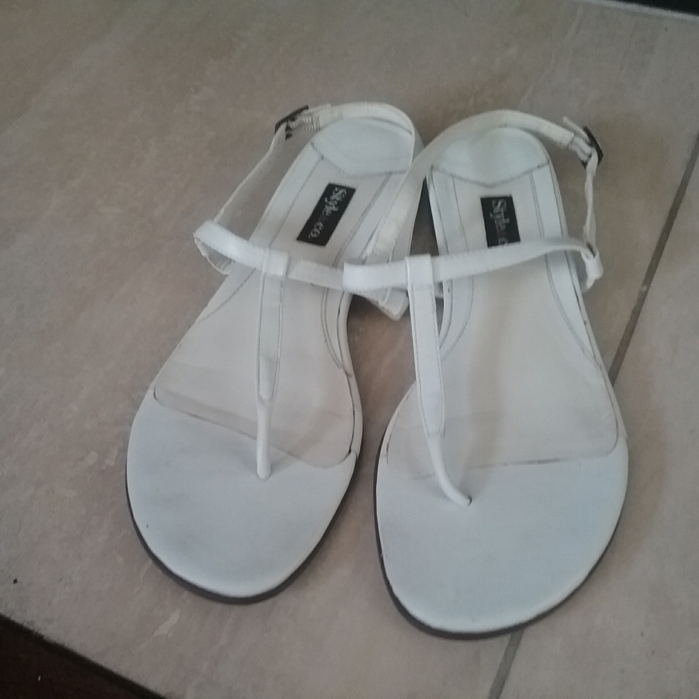 Women's sling back sandals, white